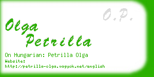 olga petrilla business card